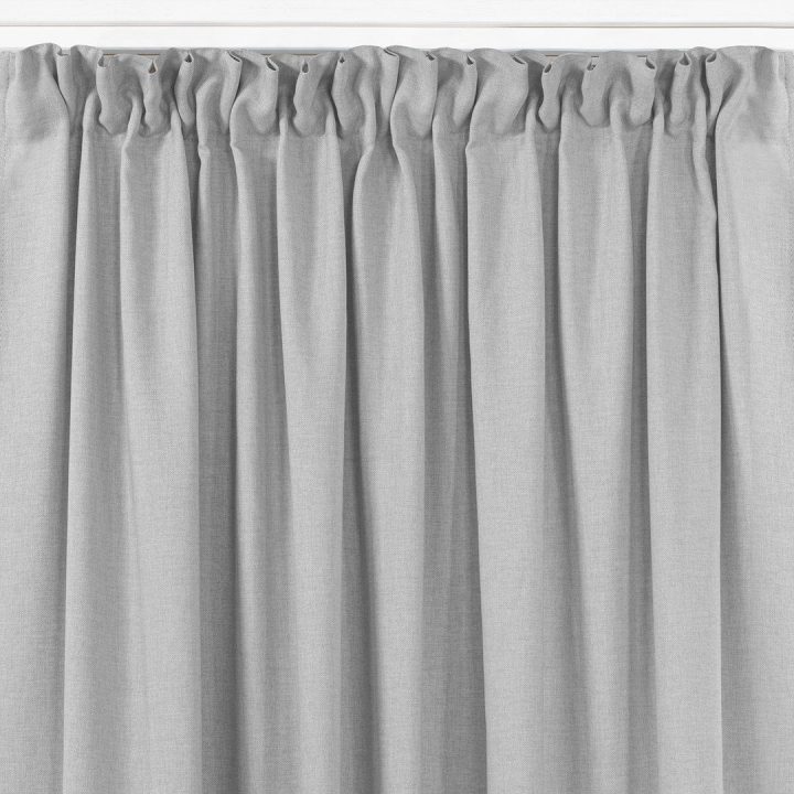 Užuolaidos 300×270 cm pilkos spalvos pinta klostė CARMENA