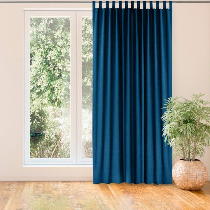 Užuolaidos 420×225 cm iš šenilo indigo spalvos