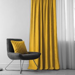 Užuolaidos 220×175 iš chenilės garstyčių spalvos