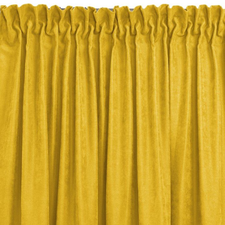Užuolaidos garstyčių spalvos 220×175 iš chenille