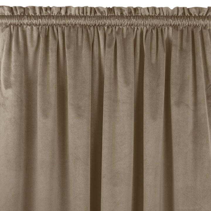 Užuolaidos iš aksomo 200×245 cm smėlio spalvos