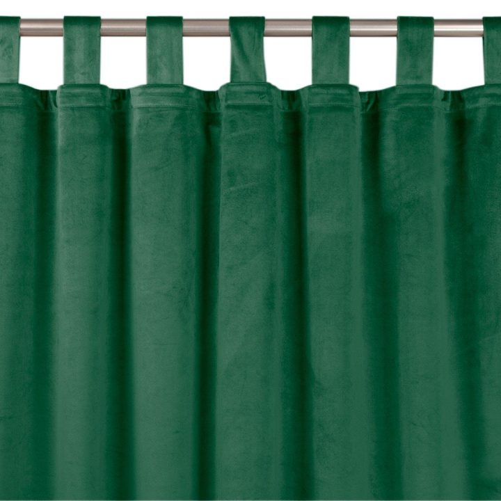 Aksominės užuolaidos 200 × 245 cm, tamsiai žalios