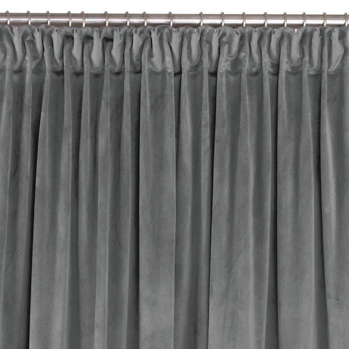 Užuolaidos iš aksomo 530 × 270 cm, tamsiai pilkos spalvos
