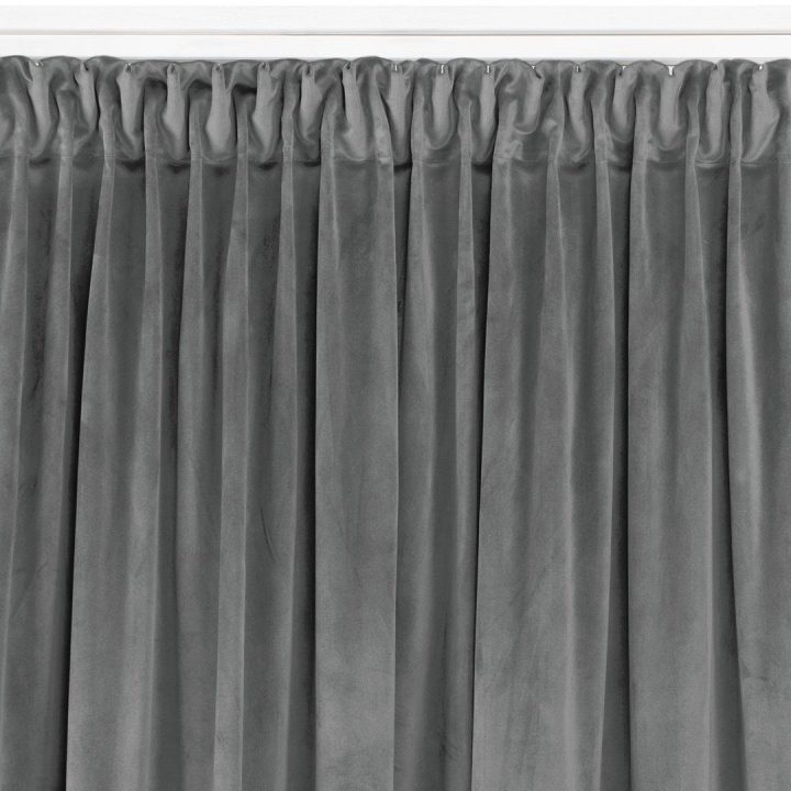 Užuolaidos iš aksomo 530 × 270 cm, tamsiai pilkos spalvos