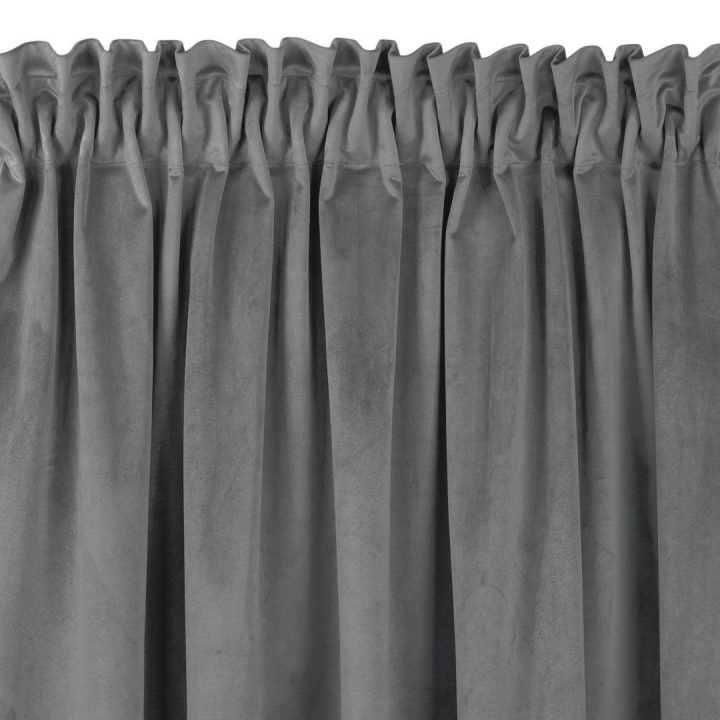 Užuolaidos 530 × 300 cm, tamsiai pilkos VELVET PLEAT