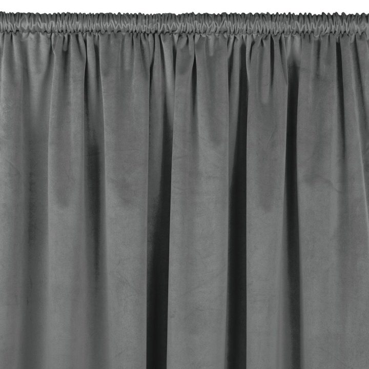 Užuolaidos 530 × 245 cm iš aksomo, tamsiai pilkos