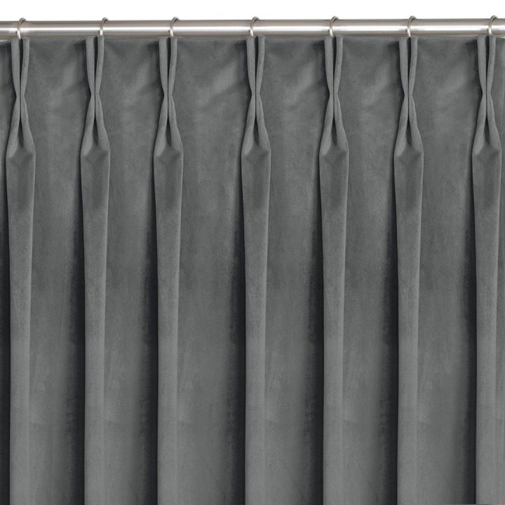 Užuolaidos 530 × 245 cm, tamsiai pilkos VELVET FLEX