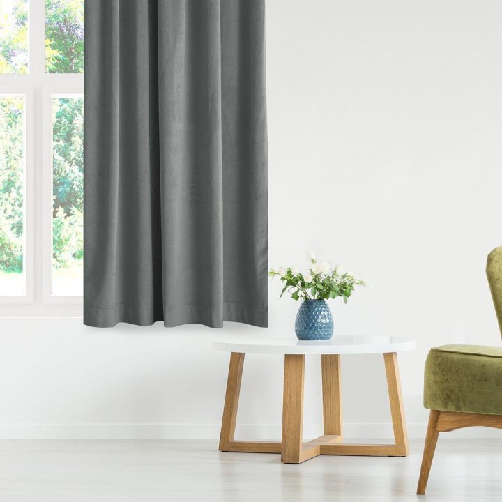 Užuolaidos 400×245 cm tamsiai pilkos Velvet Flex