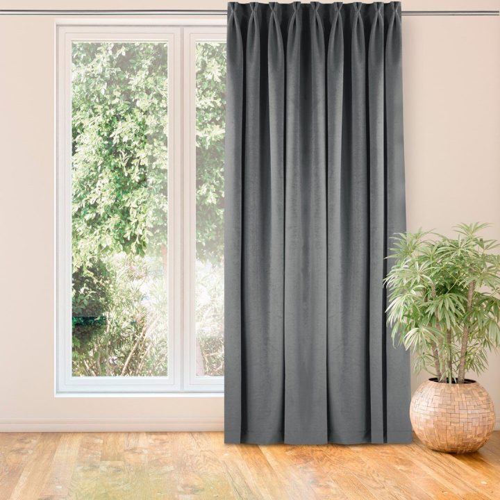 Užuolaidos 400×245 cm tamsiai pilkos Velvet Flex