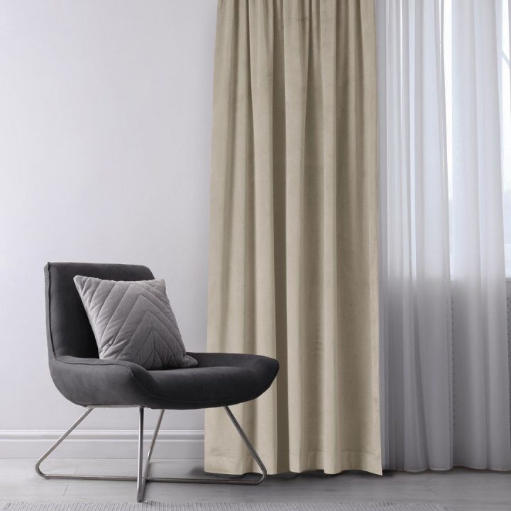 Užuolaidos 200 × 270 cm, kreminės spalvos VELVET FLEX
