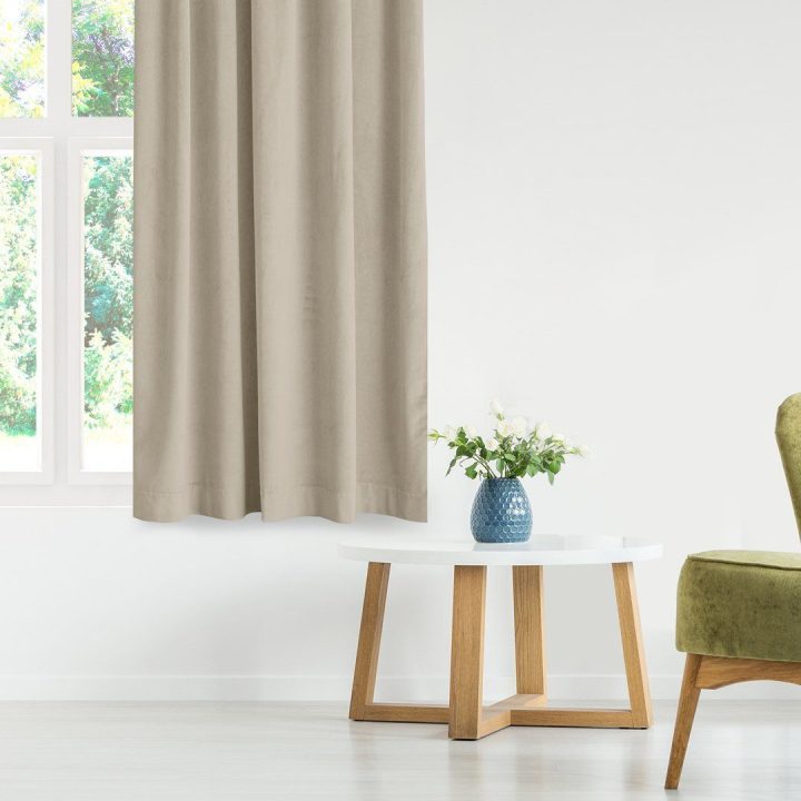 Užuolaidos 200 × 270 cm, kreminės spalvos VELVET FLEX