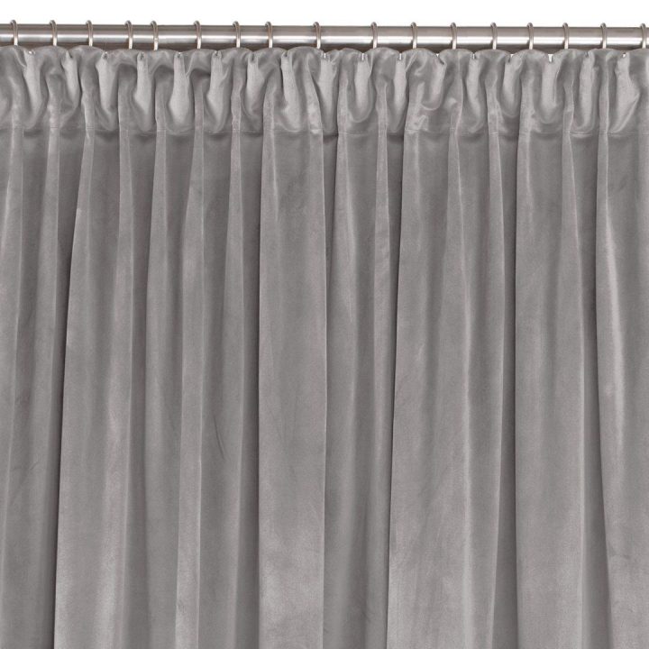 Užuolaidos 530 × 270 cm, aksominės, pilkos spalvos