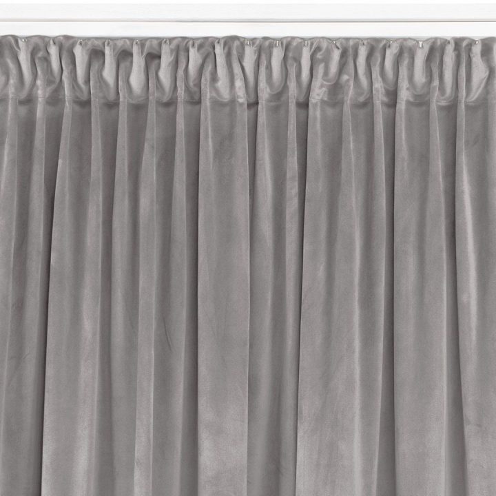Užuolaidos 400 × 225 cm, veliūrinės, pilkos spalvos