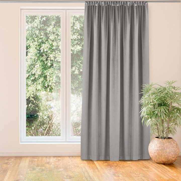 Užuolaidos 530 × 175 cm, pilkos spalvos VELVET PLEAT D100