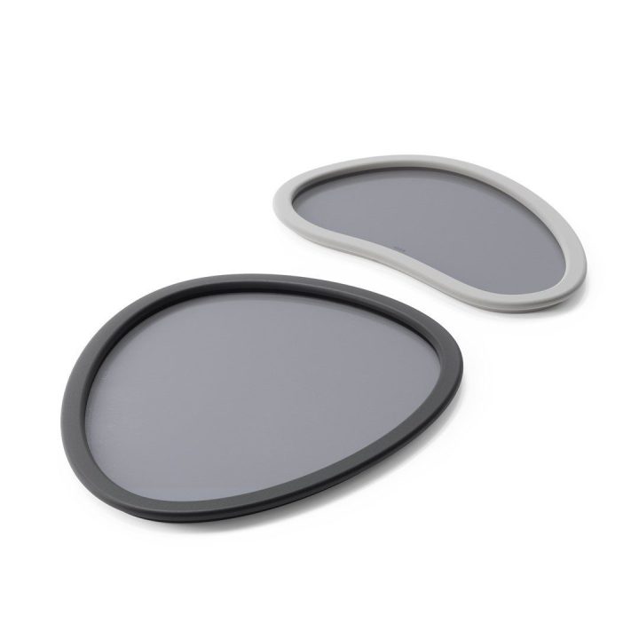 Padėklas 48 × 40 × 5, pilkos ir anglies spalvos
