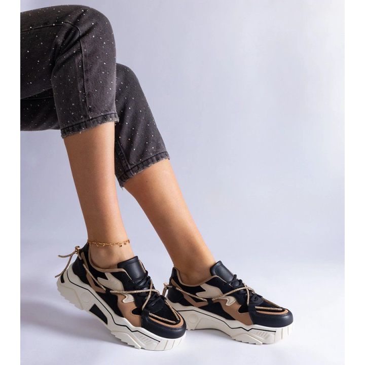 Sportiniai bateliai juodi su cirkonio papuošimu
