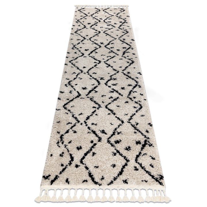 Kilimas Zigzak 60 × 250 cm, kreminės spalvos WELBEN