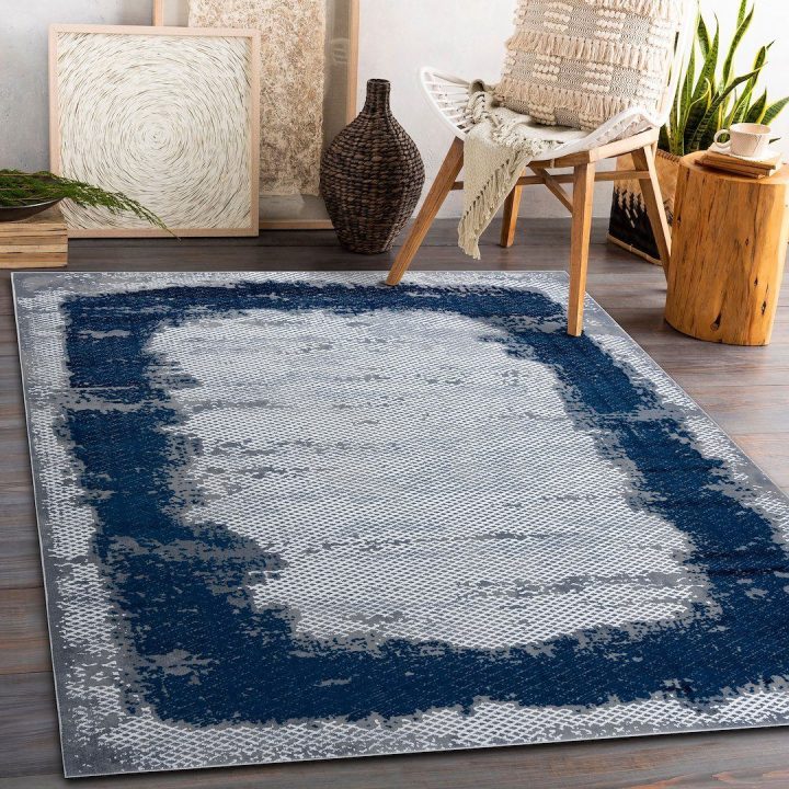 Kilimas 80 × 150 cm, pilkos spalvos IONA FRAME