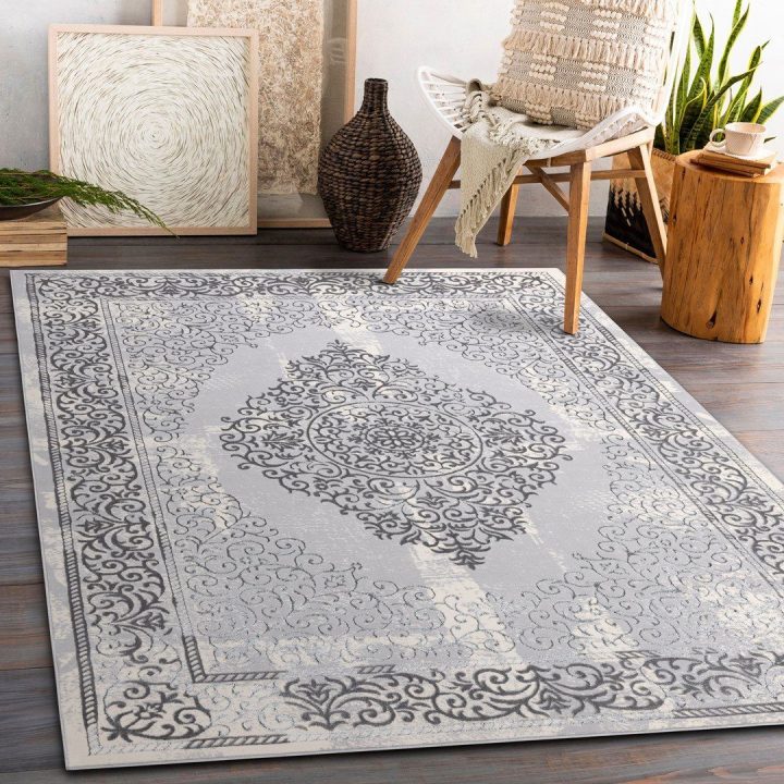 Kilimas 160 × 220 cm, pilkos spalvos IONA ROSETTE