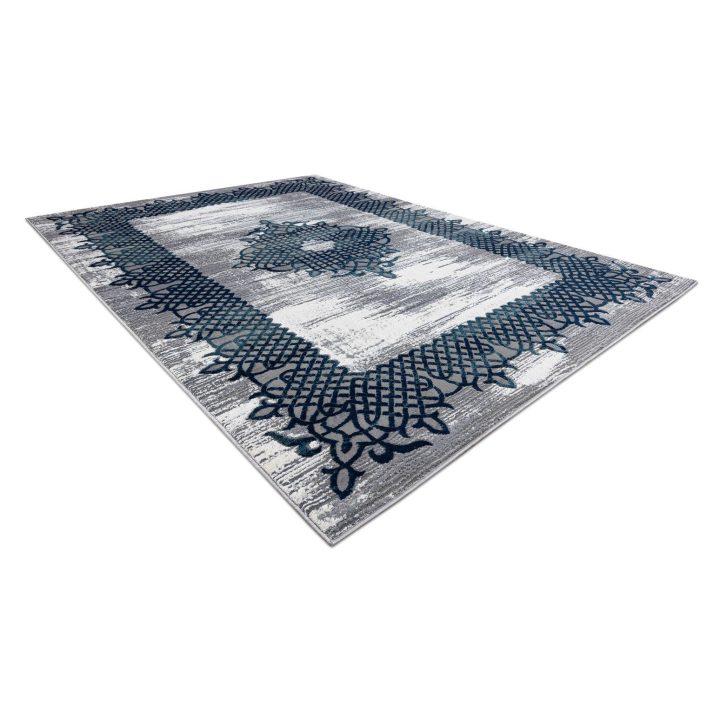 Kilimas 160 × 220 cm, mėlynos ir pilkos spalvos IONA