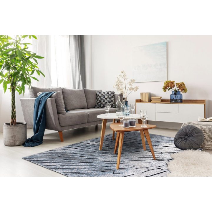 Kilimas 120 × 170 cm, pilkos ir mėlynos spalvos VERS TIMBER