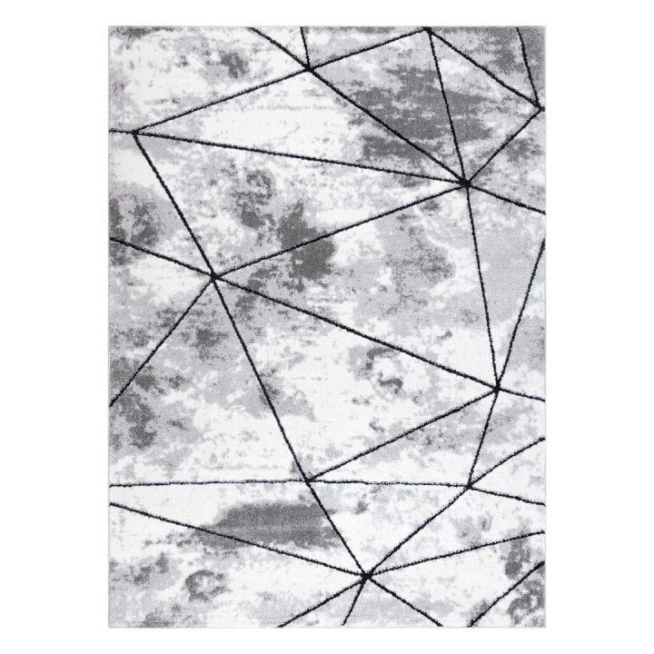 Kilimas 120 × 170 cm, pilkos spalvos VERS POLYGONS