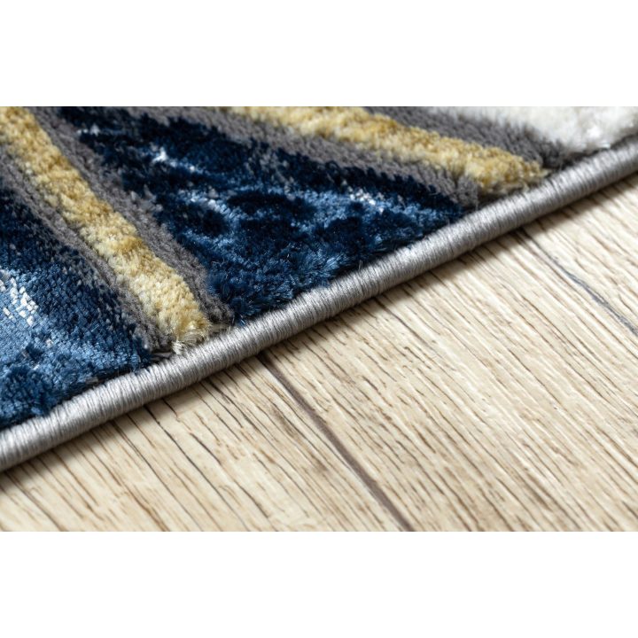 Kilimas 140 × 190 cm, tamsiai mėlynos ir auksinės spalvos WELLI