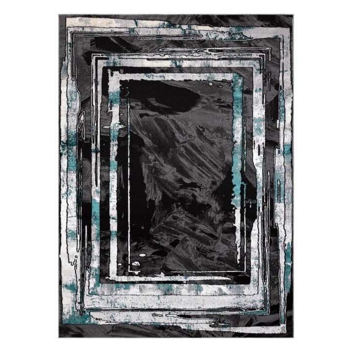Kilimas 160 × 220 cm, pilkos ir žalios spalvos WELLI FRAME