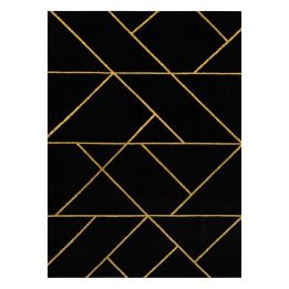 Kilimas 160 × 220 cm, juodos ir auksinės spalvos ESTEMA