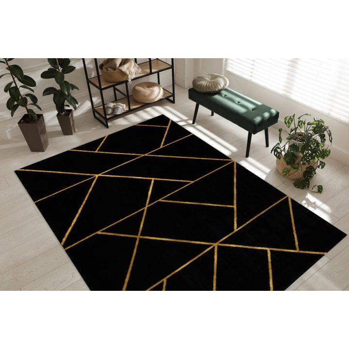 Kilimas 160 × 220 cm, juodos ir auksinės spalvos ESTEMA