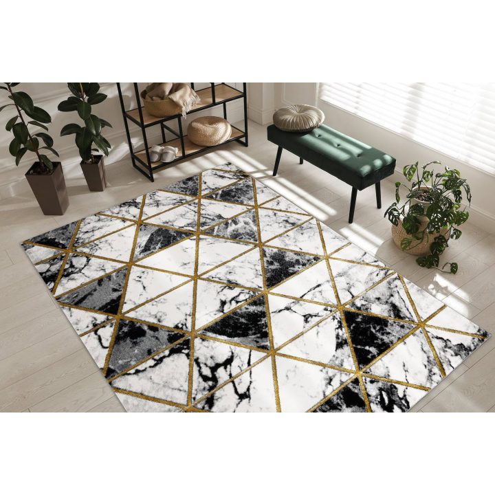 Kilimas 80 × 150 cm, juodos ir auksinės spalvos ESTEMA