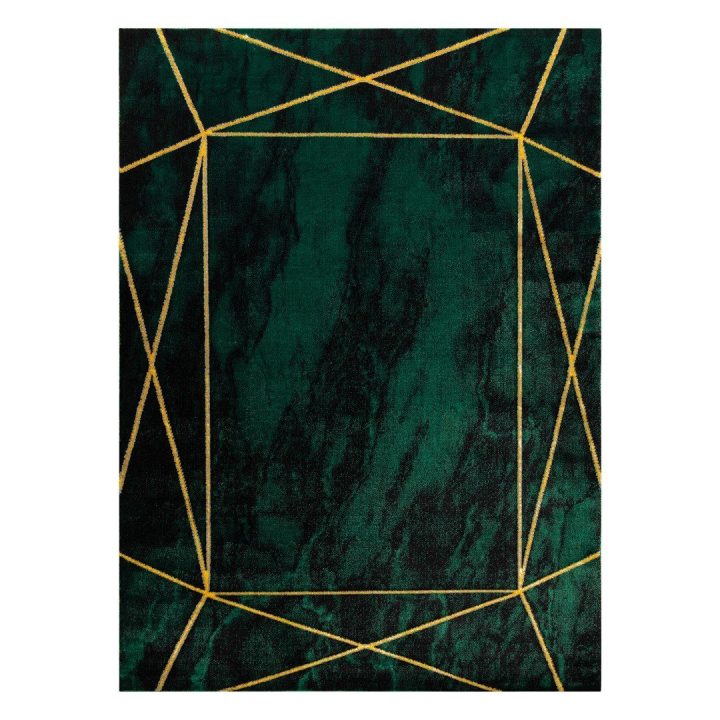 Kilimas 160 × 220 cm, tamsiai žalia ir aukso spalvos ESTEMA