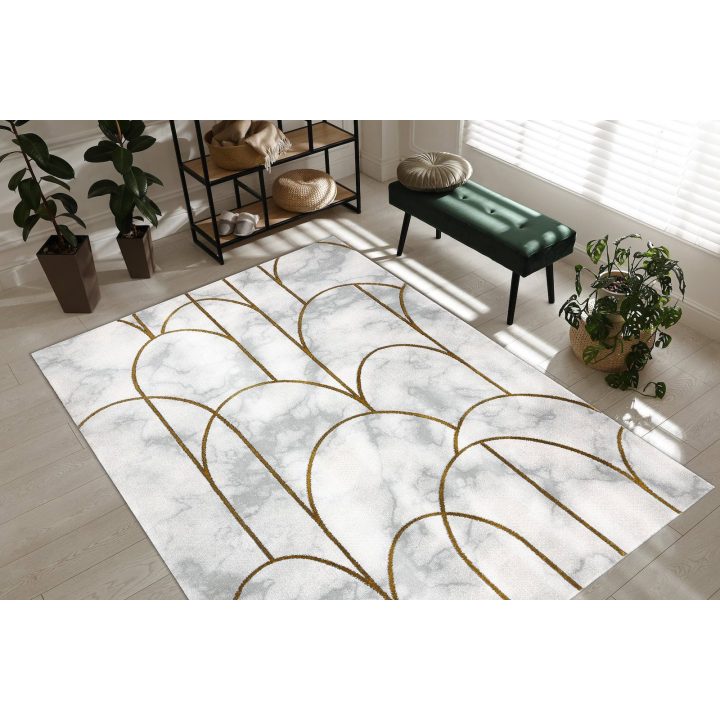 Kilimas 120 × 170 cm, kreminės ir aukso spalvos ESTEMA ARTDECO