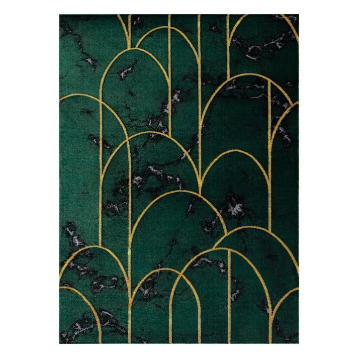 Kilimas 120 × 170 cm, butelininė žalia ir aukso spalvos ESTEMA