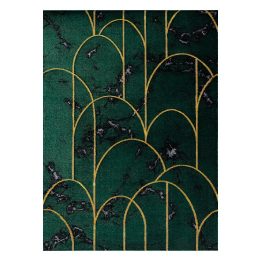 Kilimas 160 × 220 cm, butelių žalios ir auksinės spalvos ESTEMA ARTDECO