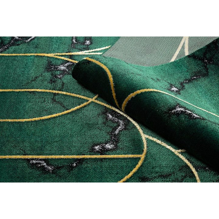 Kilimas 160 × 220 cm, butelių žalios ir auksinės spalvos ESTEMA ARTDECO