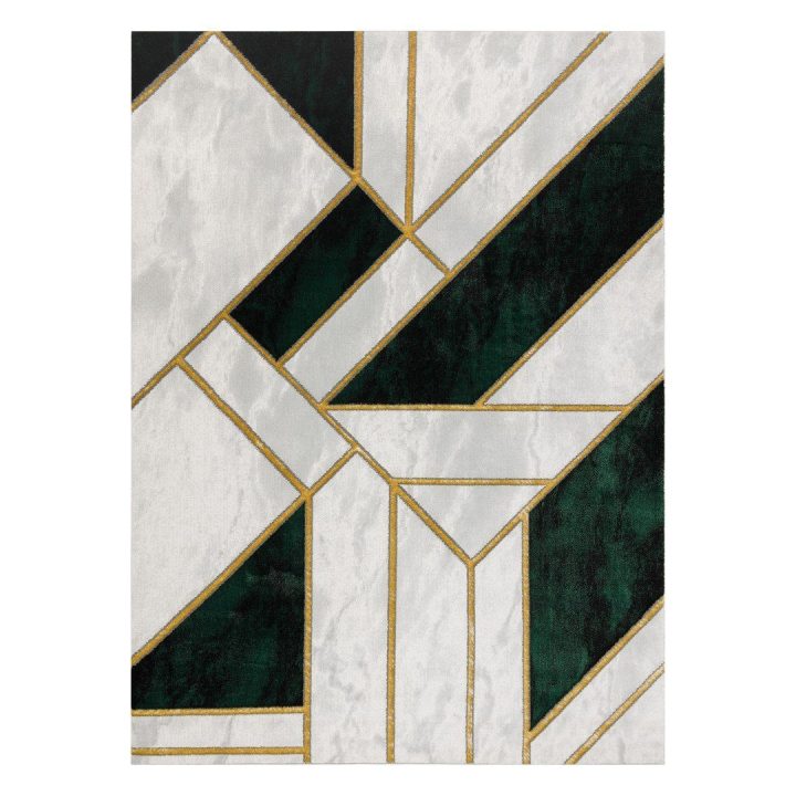 Kilimas 160 × 220 cm, tamsiai žalias ir auksinis ESTEMA