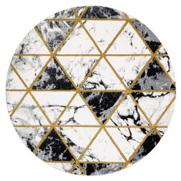 Kilimas MarbleTriangles, juoda ir auksinė ESTEMA
