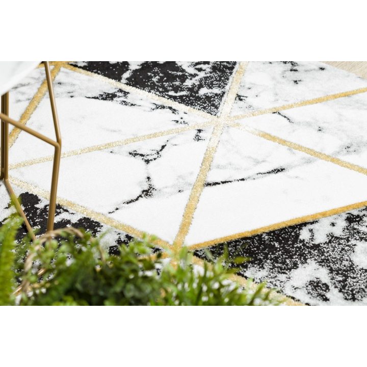 Kilimas MarbleTriangles, juoda ir auksinė ESTEMA