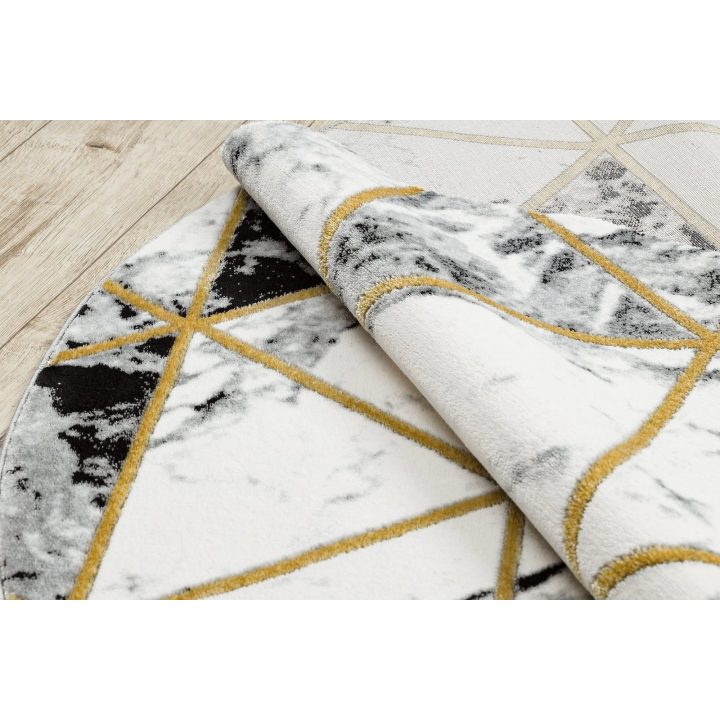 Kilimas MarbleTriangles, juoda ir auksinė ESTEMA