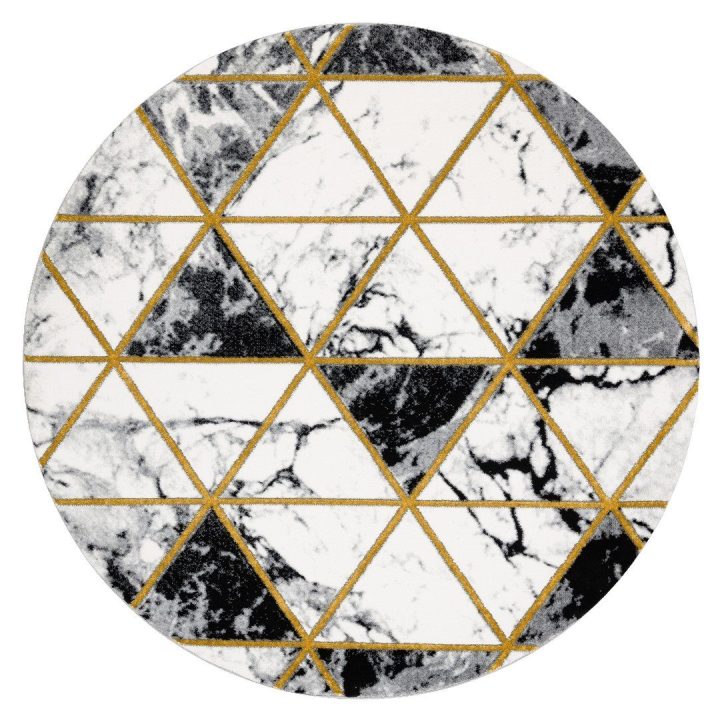 Kilimas MARBLETRIANGLES, juodos ir auksinės spalvos ESTEMA