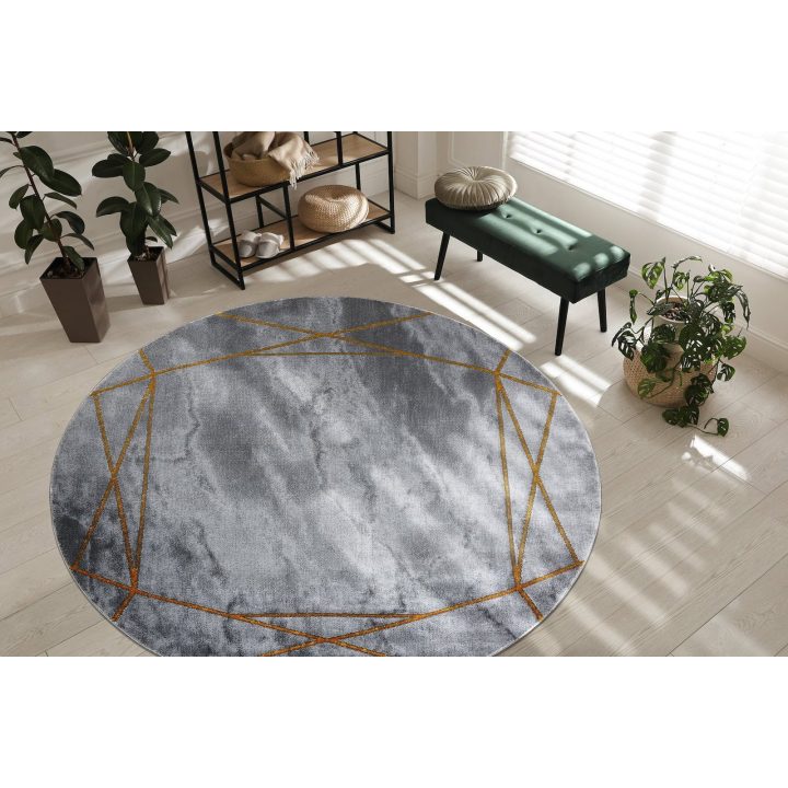 Kilimas pilkos spalvos su aukso detalėmis ESTEMA Marble2