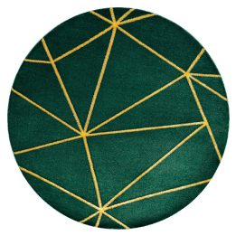 Kilimas GEOMETRIC, tamsiai žalias su auksiniais akcentais ESTEMA