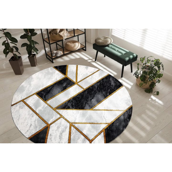 Kilimas ESTEMA MARBLE3, juoda ir auksinė