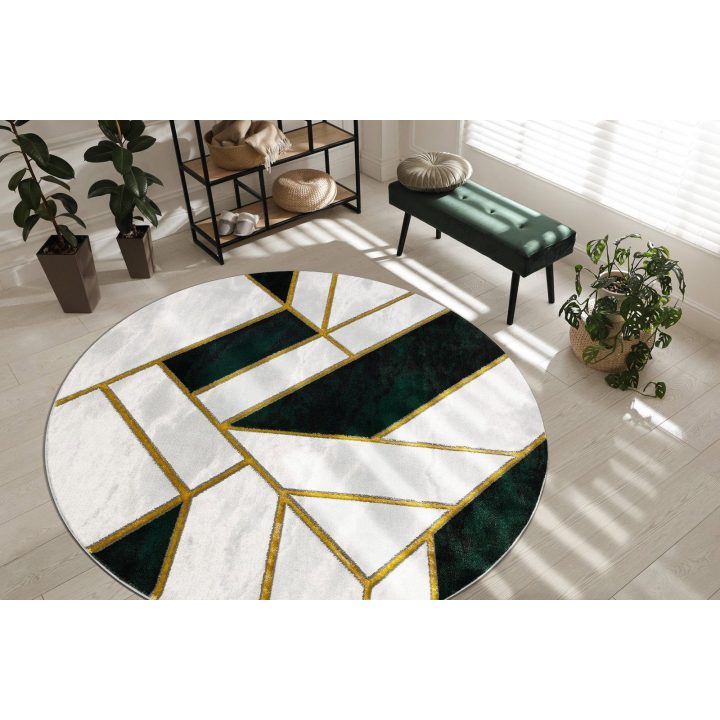 Kilimas MARBLE3 R120, tamsiai žalia ir aukso spalvos ESTEMA