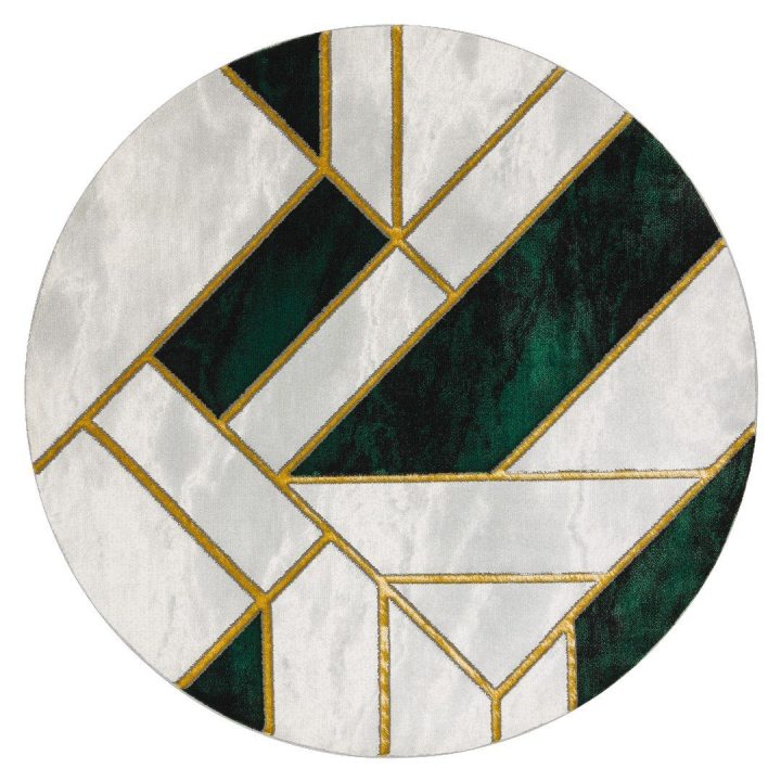 Kilimas MARBLE3 R120, tamsiai žalia ir aukso spalvos ESTEMA