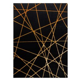 Kilimas 140 × 190 cm, juodos ir auksinės spalvos MOSSE ARTDECO