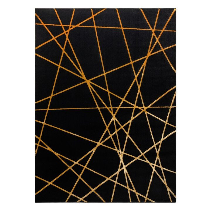 Kilimas 140 × 190 cm, juodos ir auksinės spalvos MOSSE ARTDECO
