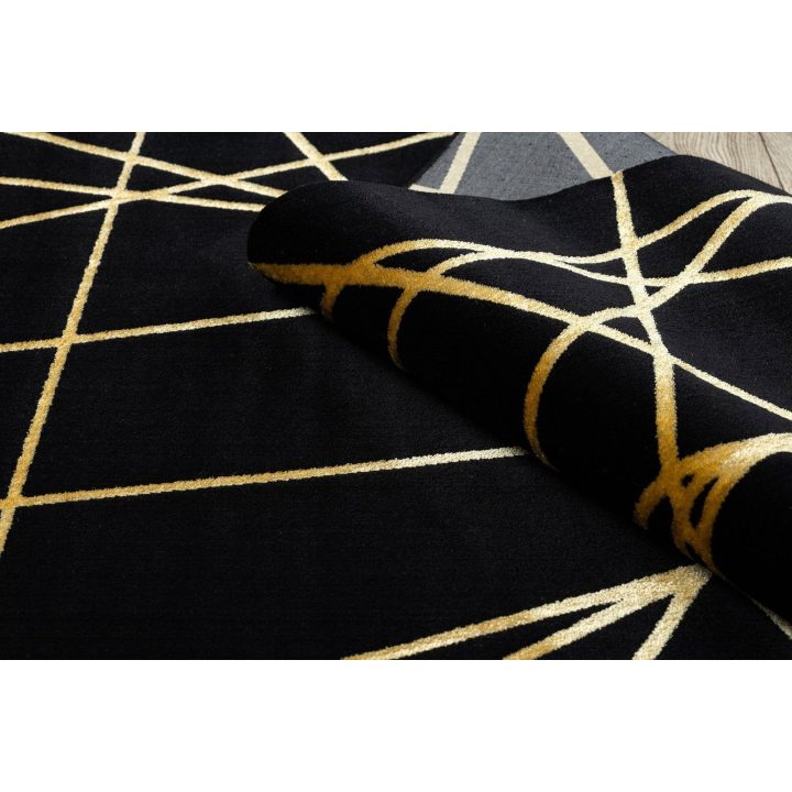 Kilimas 140 × 190 cm, juodos ir auksinės spalvos MOSSE ARTDECO