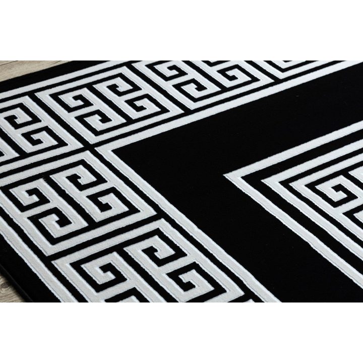 Kilimas 160 × 220 cm, juoda ir kreminės spalvos MOSSE GREEK